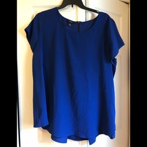 Alfani cobalt blue tunic with pleated back